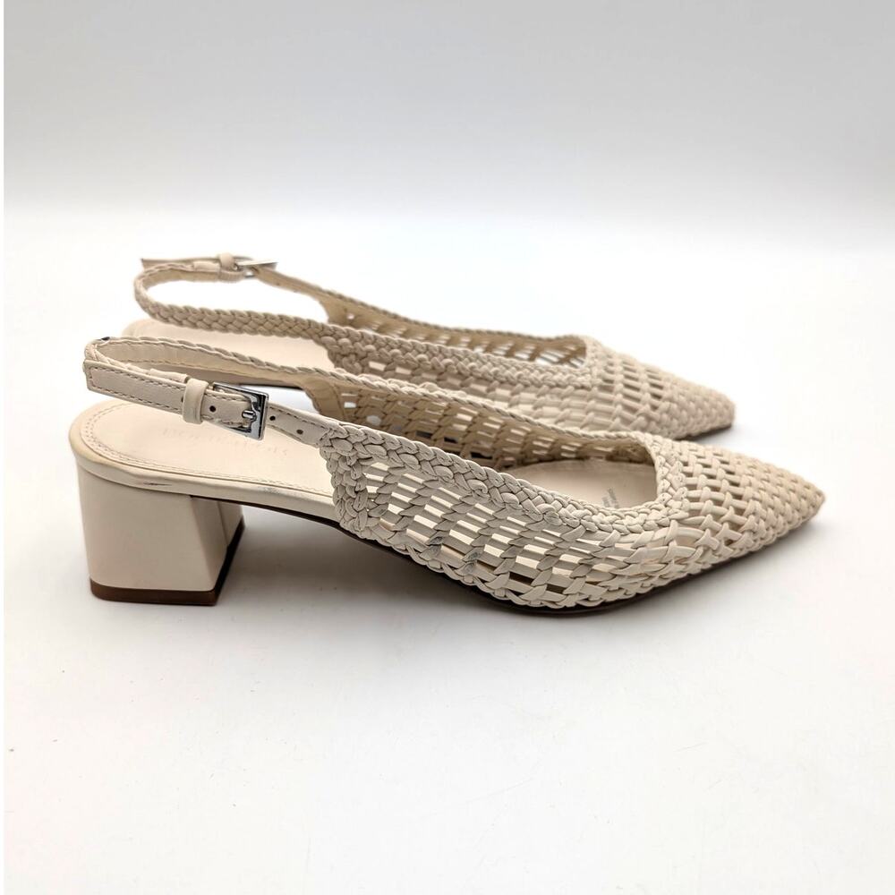Nordstrom Dextra Slingback Heel Pump Women's Beige Pearled Size US6 EU36 - Picture 3 of 11